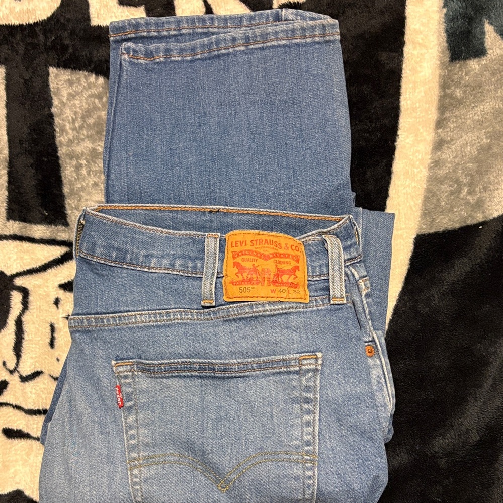 505 Levi’s Mens Classic Straight Leg Blue Jeans waist 40 length 30